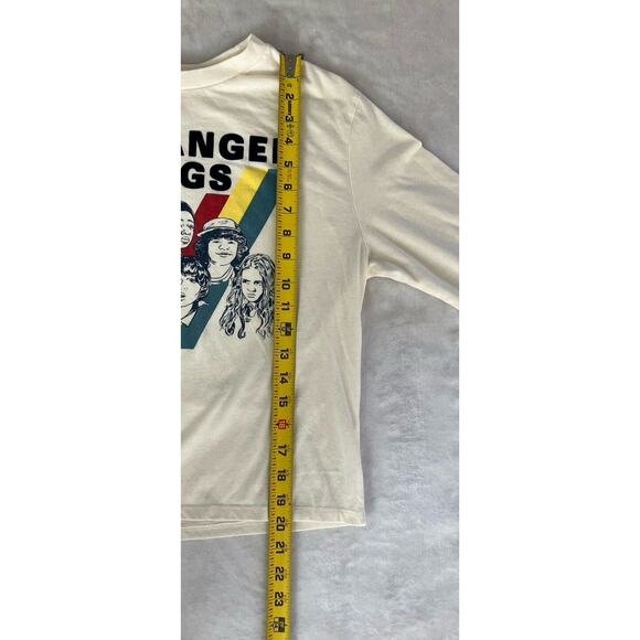 NETFLIX STRANGER THINGS Women Rib Long Sleeve Crop T-Shirt Top Cream Size Medium - Picture 6 of 8